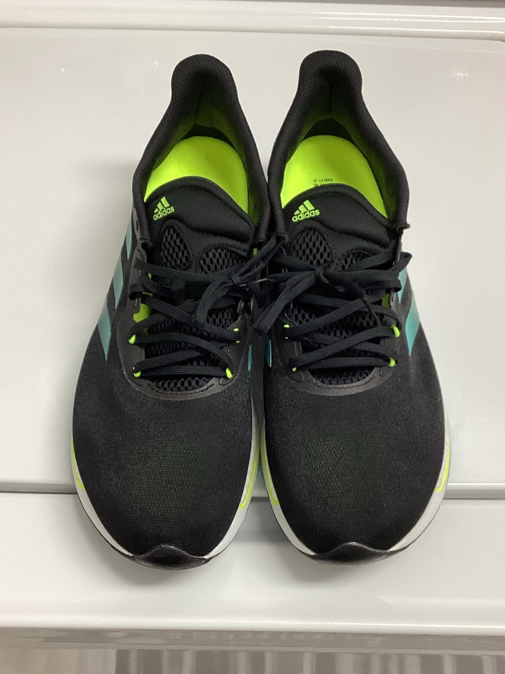 adidas Men’s Black & Neon Green Athletic Running Shoes